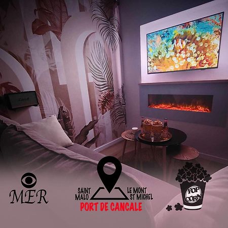 La Merveille By Mrodbnb - Appart Neuf - Vue Mer - 25M Plage & Resto - Cine - Cheminee - Popcorn Cancale Eksteriør bilde